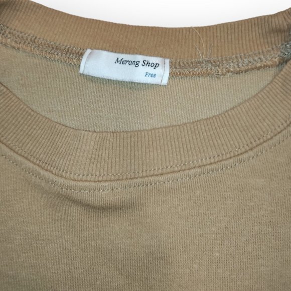 Beige Balloon Sleeve Sweatshirt Mini Dress - Picture 4 of 7